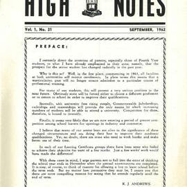 High Notes, Vol 1 No 31, September 1962