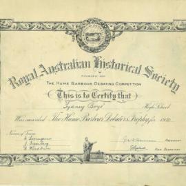 Hume Barbour Debating Competition 1950