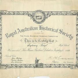 Hume Barbour Debating Competition 1953