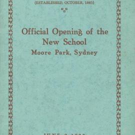 Souvenir: Official Opening of the New School, 9 June 1928