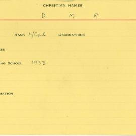 World War 2 index cards - P