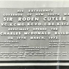 Photograph of the official opening of the McDonald Building, 17 March 1972