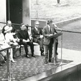 Photograph of the official opening of the McDonald Building, 17 March 1972