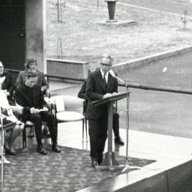 Photograph of the official opening of the McDonald Building, 17 March 1972