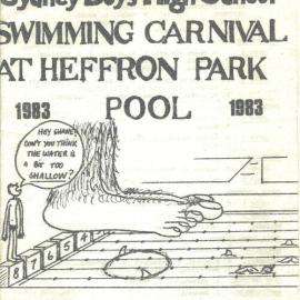 Program: Annual Swimming Carnival, 21 February 1983