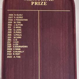 Honour Board: The Mitchell A Seow Memorial Prize