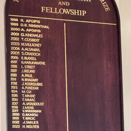 Honour Board: The Warwick Segal Memorial Prize