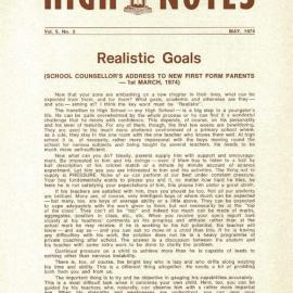 High Notes, Vol 5 No 2, March 1974