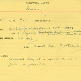 World War 2 index cards - W