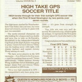 The High Bulletin, Vol 38 No 4, October 1993