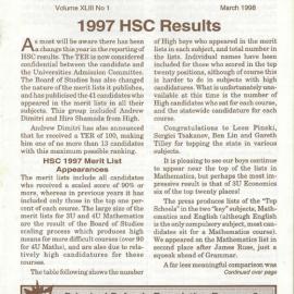The High Bulletin, Vol 43 No 1, March 1998