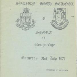 Football Magazine, 31 July 1971 (v Shore)