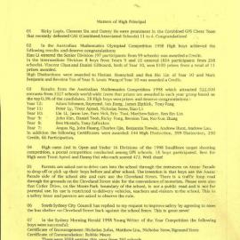 High Notes, November 1998