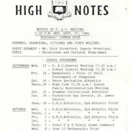 High Notes, Vol 2 No 6, September 1986