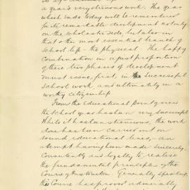 Headmaster's Report 1913