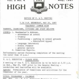 High Notes, Vol 3 No 4, May 1987
