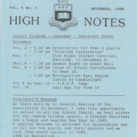 High Notes, Vol 4 No 5, November 1988