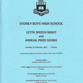 Speech Night 2011 (for 2010)