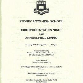 Speech Night 2014 (for 2013)