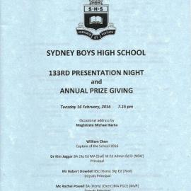 Speech Night 2016 (for 2015)