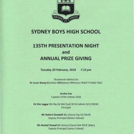 Speech Night 2018 (for 2017)