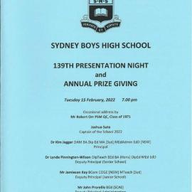 Speech Night 2022 (for 2021)