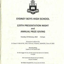 Speech Night 2013 (for 2012)