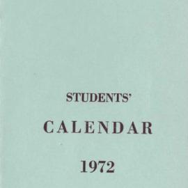 Students' Calendar 1972