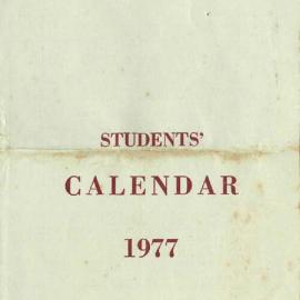 Students' Calendar 1977