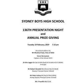 Speech Night 2019 (for 2018)