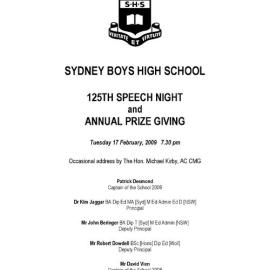 Speech Night 2009 (for 2008)