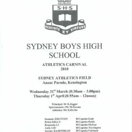Annual Athletics Carnival, 31 March - 1 April 2010