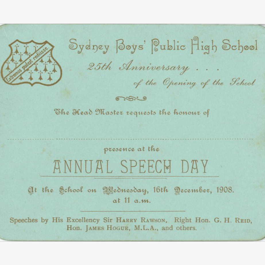 Early speech days and prize-givings, 1884-1908
