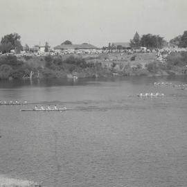 1st IV finish, GPS Regatta, 1957
