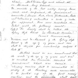 Sydney High School Old Boys Union Minutes 1892
