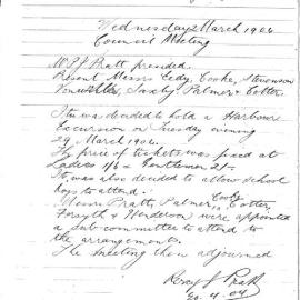 Sydney High School Old Boys Union Minutes 1904