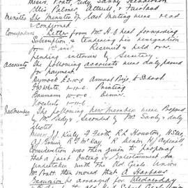 Sydney High School Old Boys Union Minutes 1905