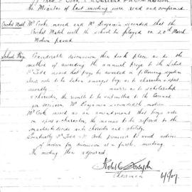 Sydney High School Old Boys Union Minutes 1907