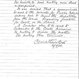 Sydney High School Old Boys Union Minutes 1908