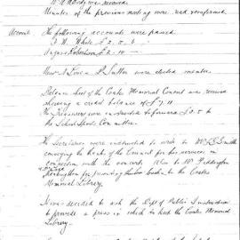 Sydney High School Old Boys Union Minutes 1909