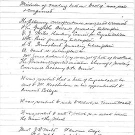 Sydney High School Old Boys Union Minutes 1911