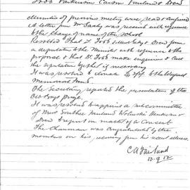 Sydney High School Old Boys Union Minutes 1912