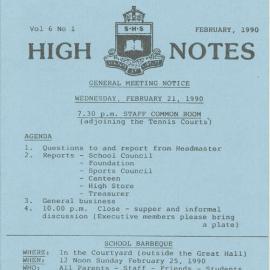 High Notes, Vol 6 No 1, February 1990