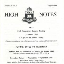 High Notes, Vol 6 No 5, August 1990
