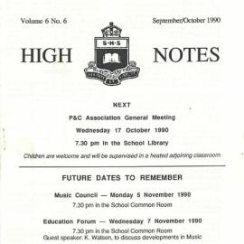 High Notes, Vol 6 No 6, September-October 1990