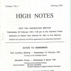 High Notes, Vol 7 No 1, February 1991