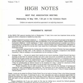 High Notes, Vol 7 No 3, April 1991