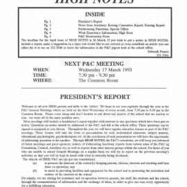 High Notes, Vol 9 No 1, March 1993