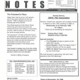 High Notes, Issue 1, February 1996