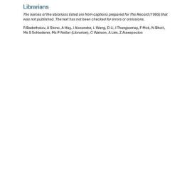 Librarians 1999